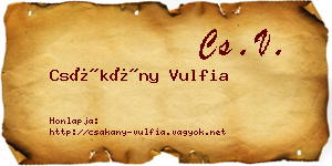 Csákány Vulfia névjegykártya